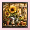 Sunflower Watering Can-11CT Stamped Cross Stitch 40*40cm/15.75*15.75in tapestrymarket