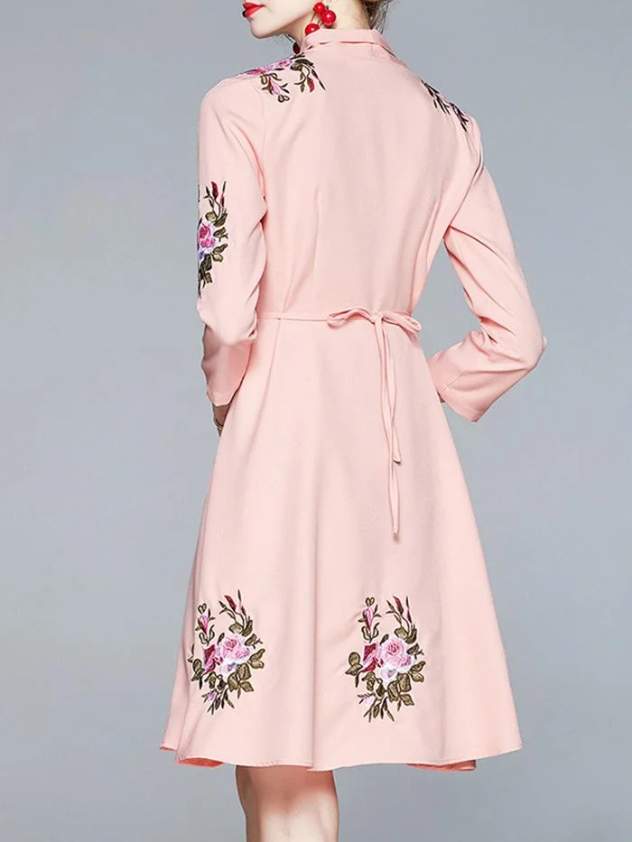 Heavy Industry Embroidered Turtleneck Dress