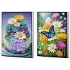 2 Stück 50-seitiges A5 Blumen Diamond Painting Notizbuch für Erwachsene Urlaubsgeschenk