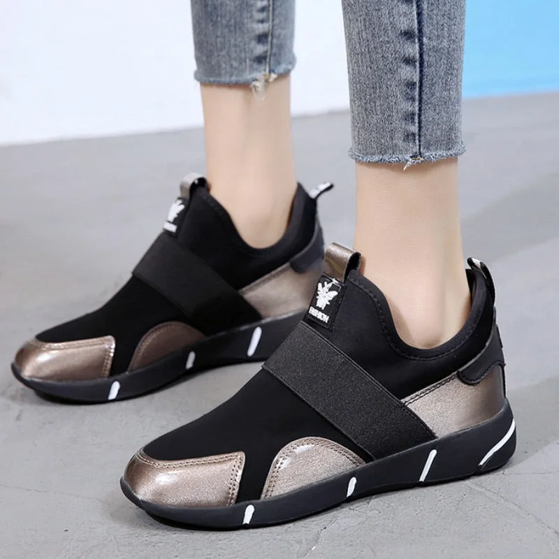 2020 New Autumn New Fashion Wild Ladies Flat Sneakers Comfortable Breathable Slip-on Women's Vulcanized Shoes