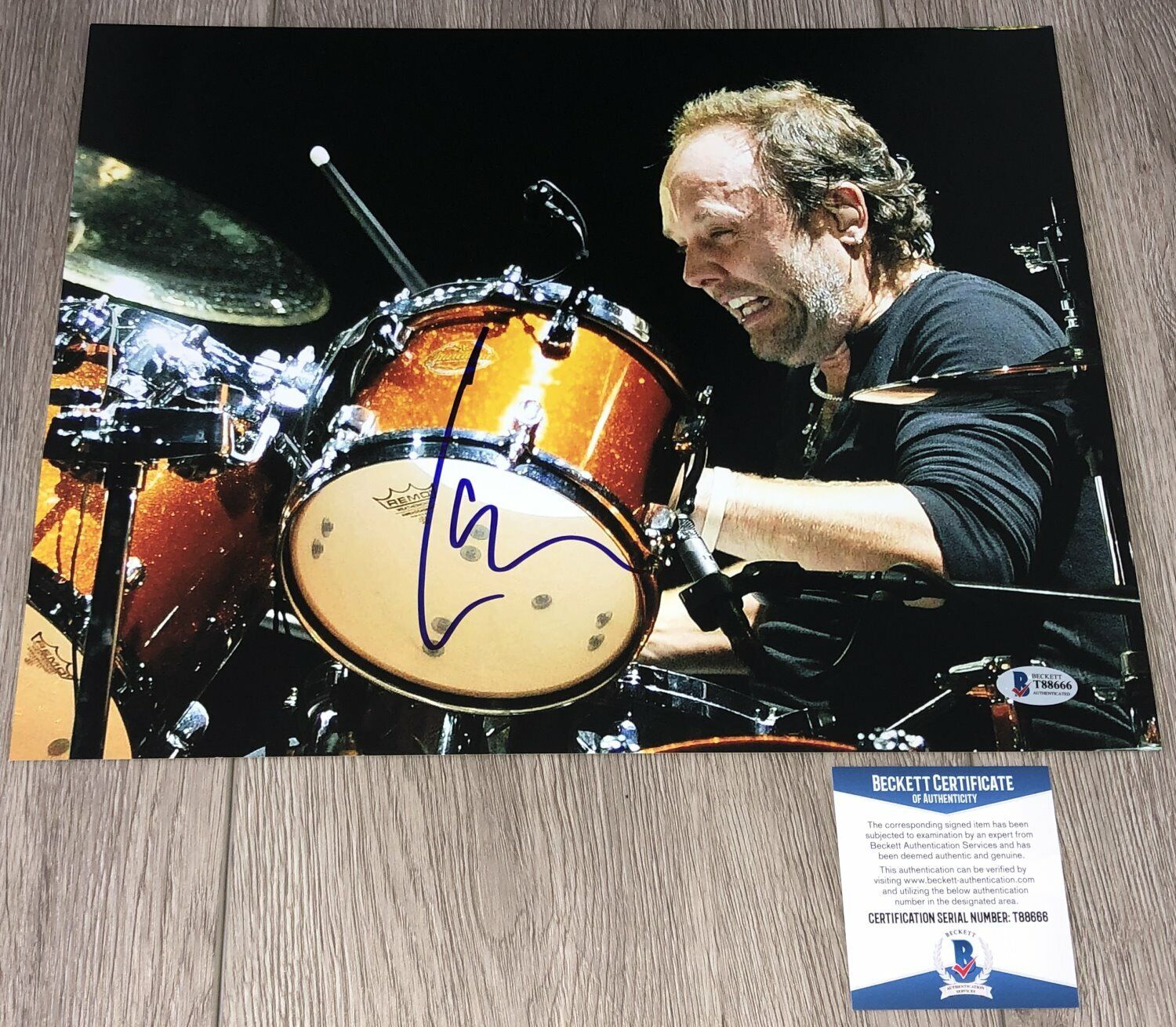 LARS ULRICH SIGNED AUTOGRAPH METALLICA 11x14 Photo Poster painting D w/PROOF & BECKETT BAS COA