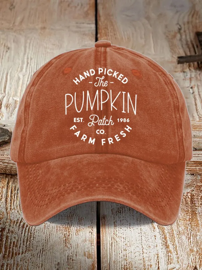 Unisex Distressed Washed Cotton  Print Hat 