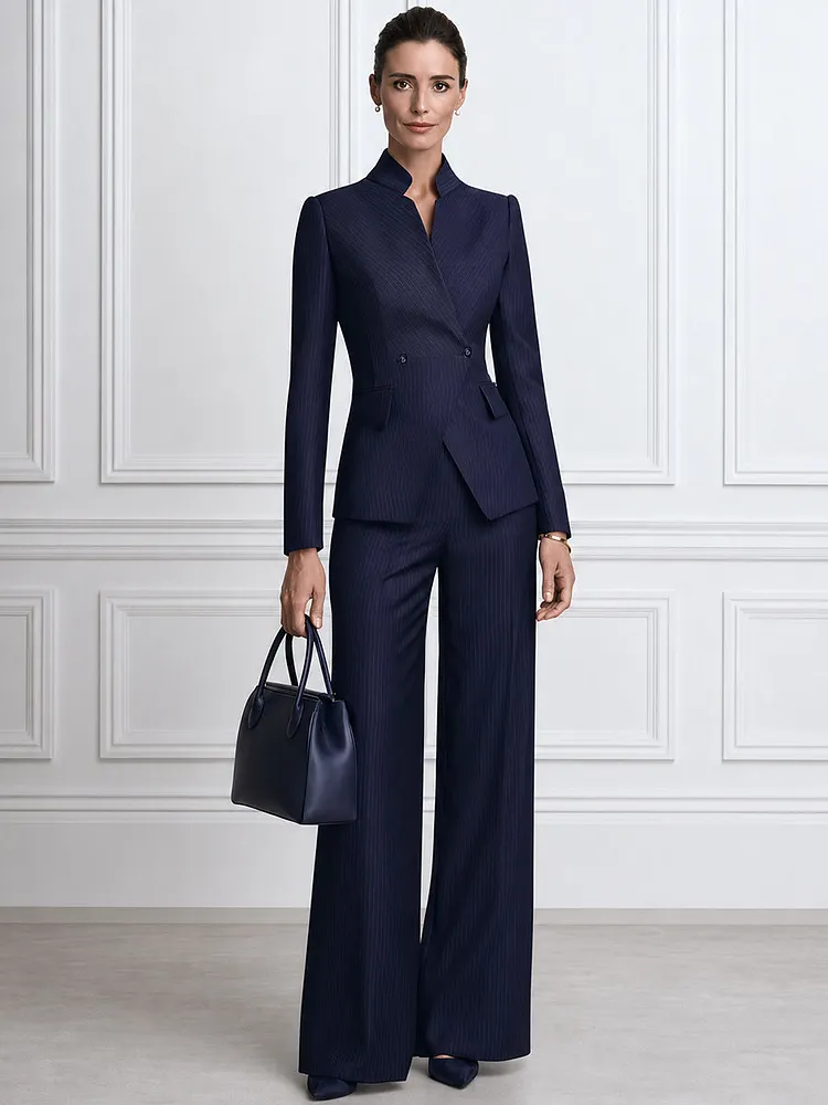 The Navy Pinstripe Suit