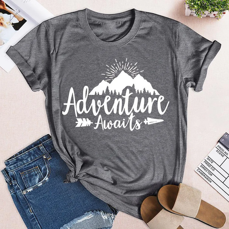 Adventure Awaits T-shirt Tee --Annaletters