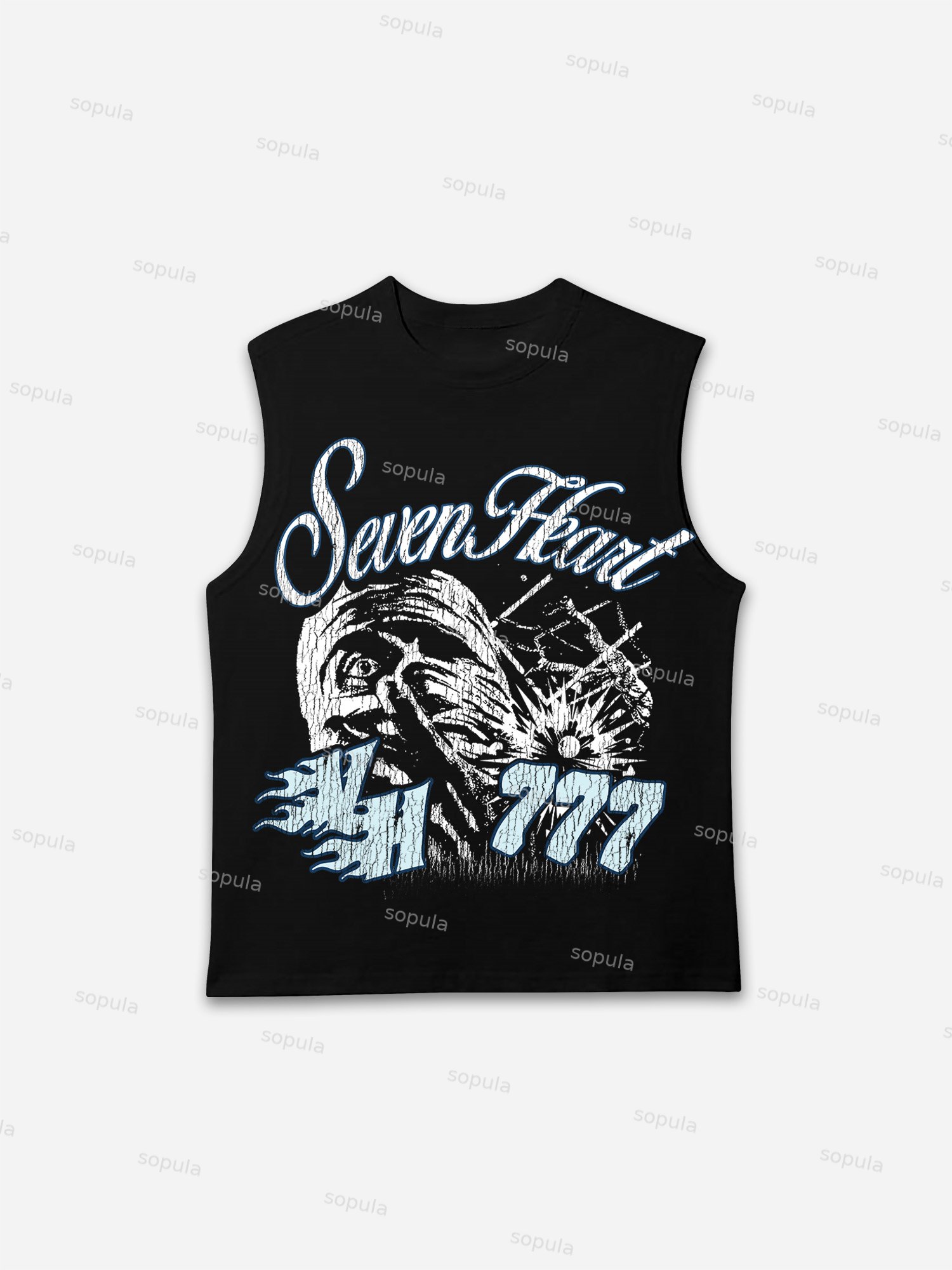 Mummy Seven Heart Graphic Print Tank Top