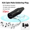 10pcs XLR 3Pin Male DIY Audio Cable Mic Connectors Solder Plug Mic Adapters