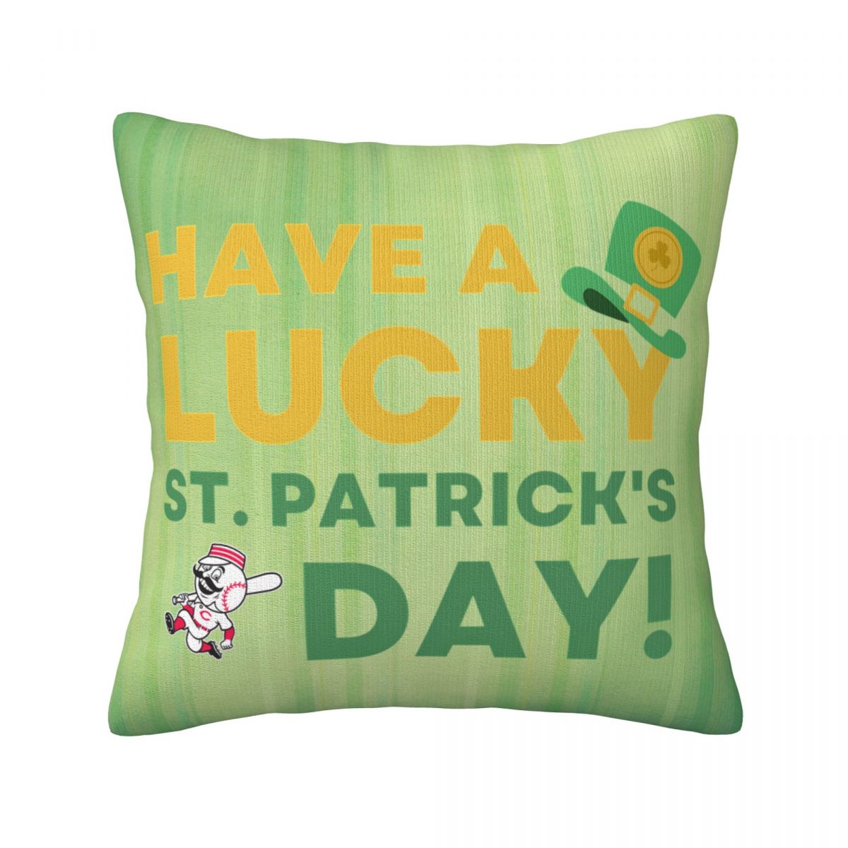 Cincinnati Reds St Patrick's Day Have A Lucky Day Short Plush Cushion for Home Decor