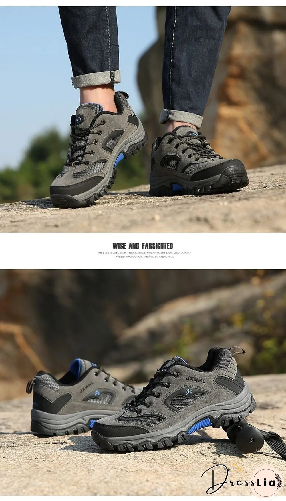 Fashion Men Shoes Comfortable Waterproof Outdoor Casual Shoes Lace-Up Rubber Sneakers