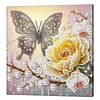 (Pre-Framed)Yellow Butterfly-Special Shape Diamond Painting Kit(25x25cm)