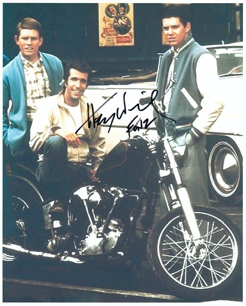 HENRY WINKLER signed HAPPY DAYS 8x10 w/ coa MOTORCYCLE FONZIE RICHIE & POTSIE