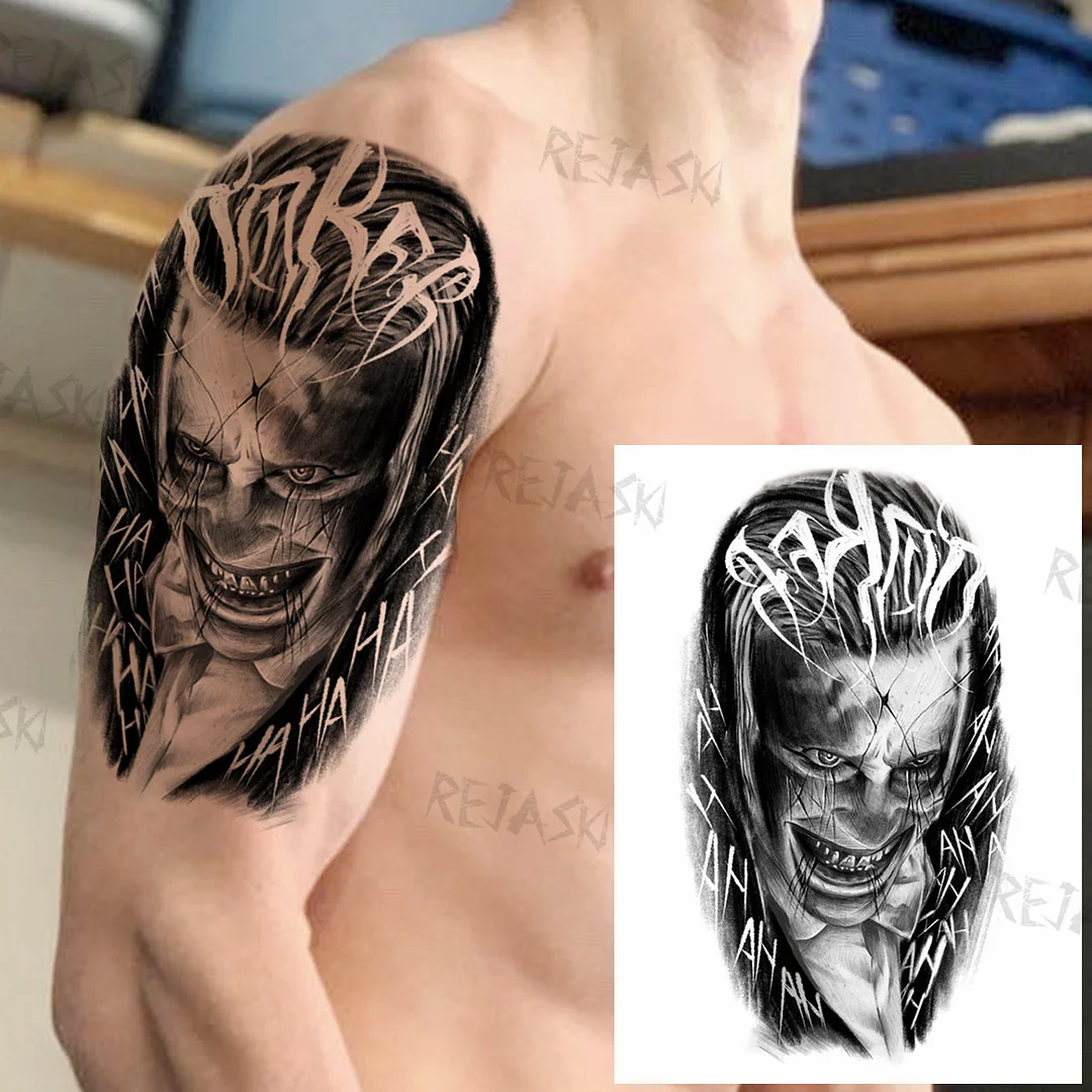 Sdrawing Butterfly Rose Flower Temporary Tattoos For Women Men Leopard Reindeer Henna Clown Fake Tatoos Waterproof Tattoo Stickers