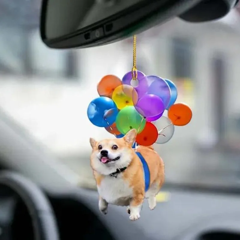 VigorDaily Corgi Fly With Bubbles Car Hanging Ornament BC003