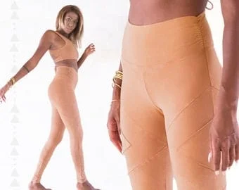 pornhint Pornhint Organic Cotton Leggings | Alternative Cyberpunk Clothing | Yoga Pants | Boho Gypsy Tribal Fusion Festival Clothing | OFFRANDES