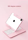 360 Degree Rotating iPad Pro 12.9 inch 6th 5 4 3rd Generation Keyboard Case Transparent, Clear with 7 Color Backlit Touchpad, Foldable, Multi-Angle, Multi-functional, Integrated Keyboard Cover