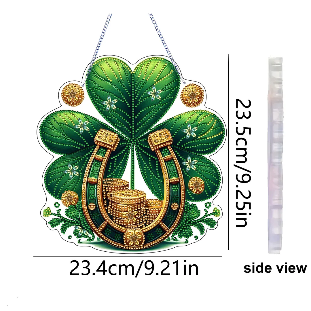 St. Patrick s Day 3 DIY 2D Flat Acrylic Diamond Painting Dots Pendant for Adults