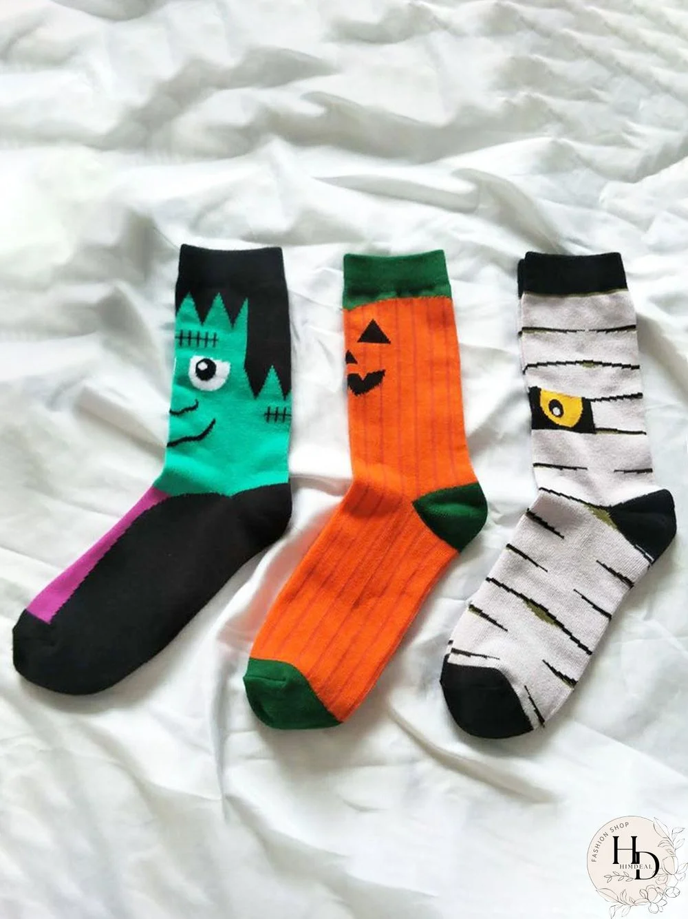 Women Casual All Season Halloween Printing Wicking Daily Halloween Over the Calf Socks Regular Socks