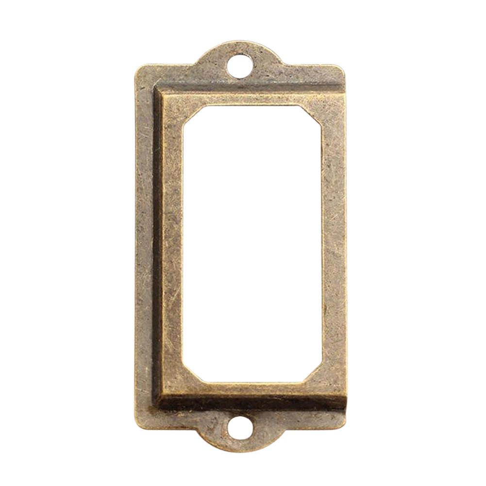 

12Pcs Antique Brass Metal Label Pull Frame Handle File Name Card Holder, 501 Original