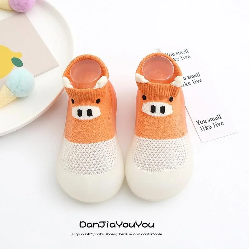 Baby Boys Girls Sock Shoes Autumn Non-slip Floor Socks Kids Soft Rubber Sole Toddler Shoes Socks Baby Socks with Rubber Soles