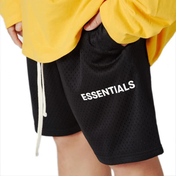 FOG Essentials Street Hip-hop Mesh Drawstring Trendy Five-quarter Pants Sports Fitness Shorts for Men