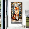 Diamond Painting-DIY Full Round Drill Stained Glass Fox(70*40 CM)