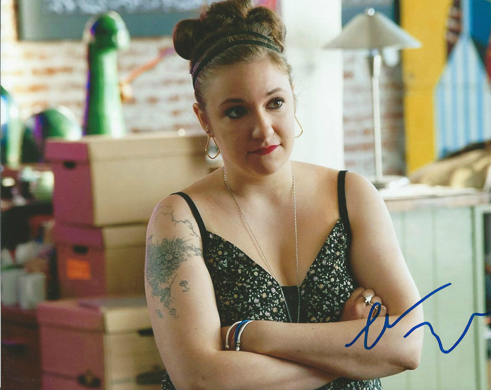 **GFA Girls TV Show * LENA DUNHAM * Signed 8x10 Photo Poster painting AD1 PROOF COA**