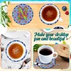 2Pcs/set Diamond Painting Letter Coaster Cup Cushion Home Decor