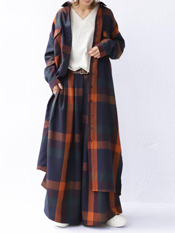 Loose Long Sleeved Shirt and Pants Two-Piece Set