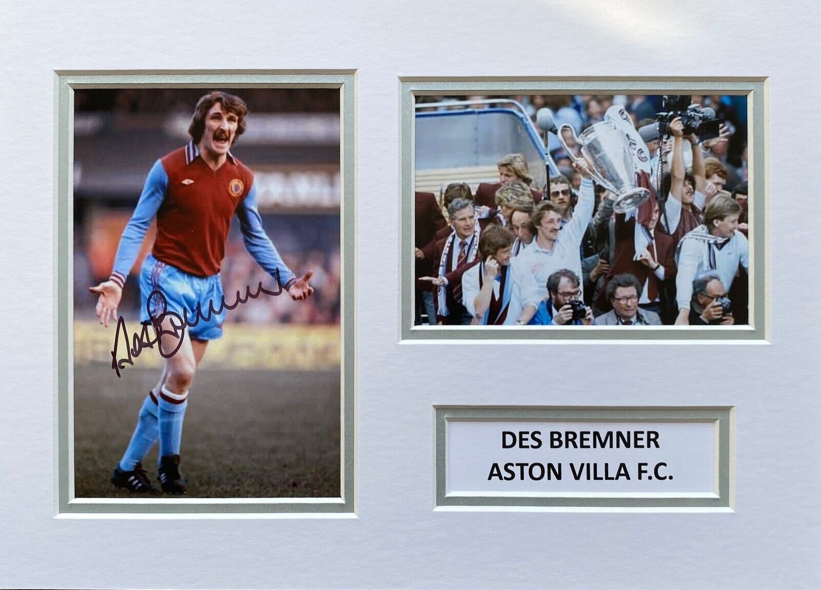 DES BREMNER HAND SIGNED A4 Photo Poster painting MOUNT DISPLAY ASTON VILLA AUTOGRAPH 2