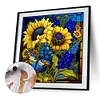Sunflower Glass Painting-Paint by Numbers Acrylic Painting 40*40CM