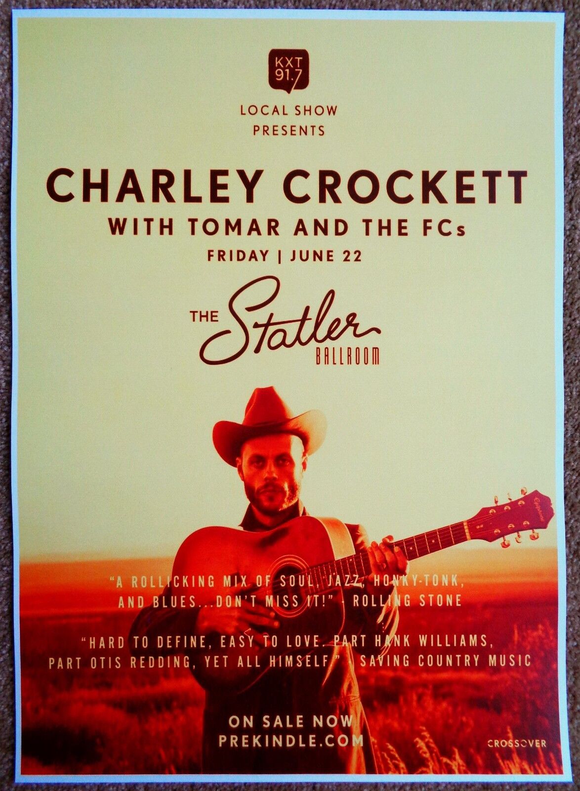 CHARLEY CROCKETT 2018 Gig POSTER Dallas Texas Concert