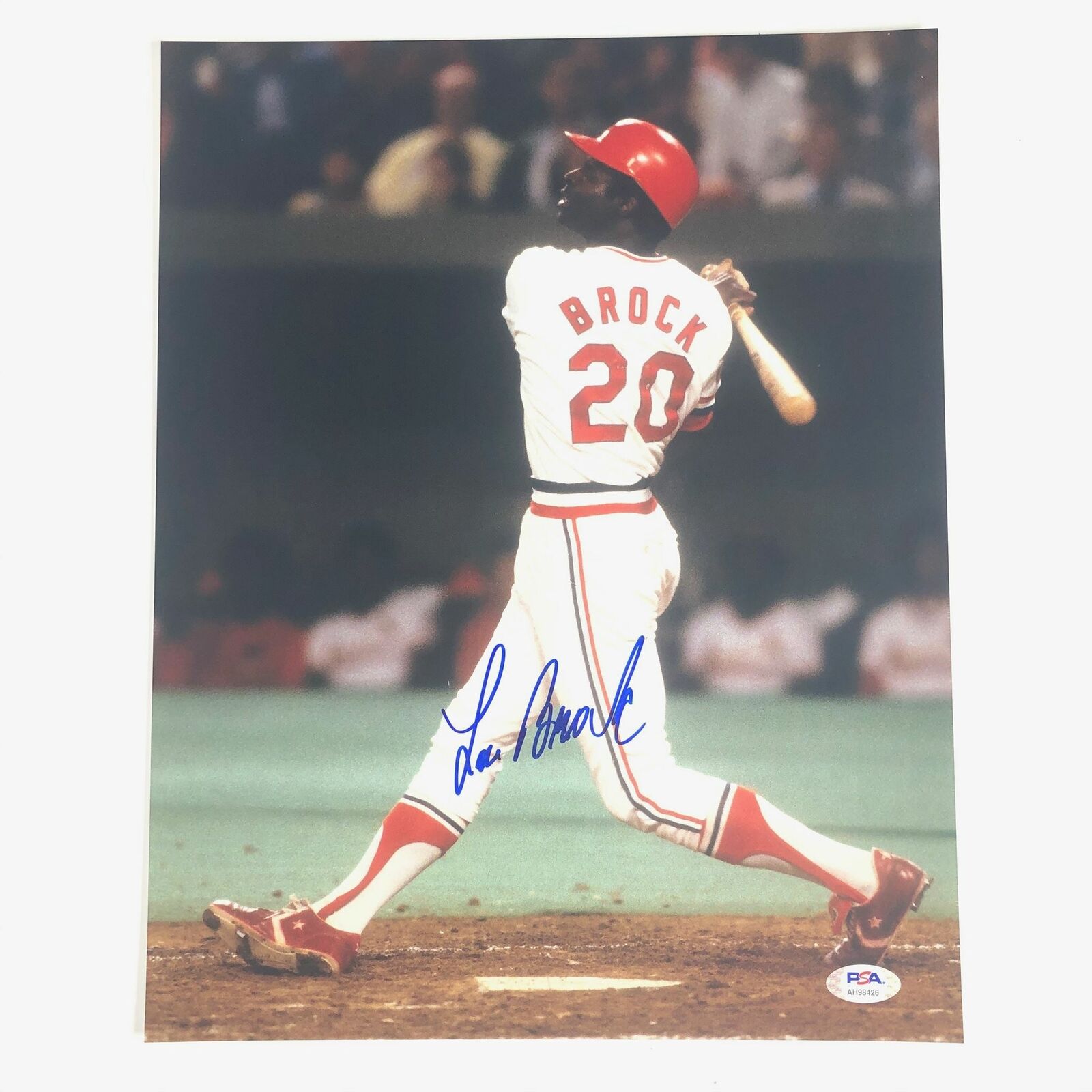 Lou Brock signed 11x14 Photo Poster painting PSA/DNA St. Louis Cardinals Autographed