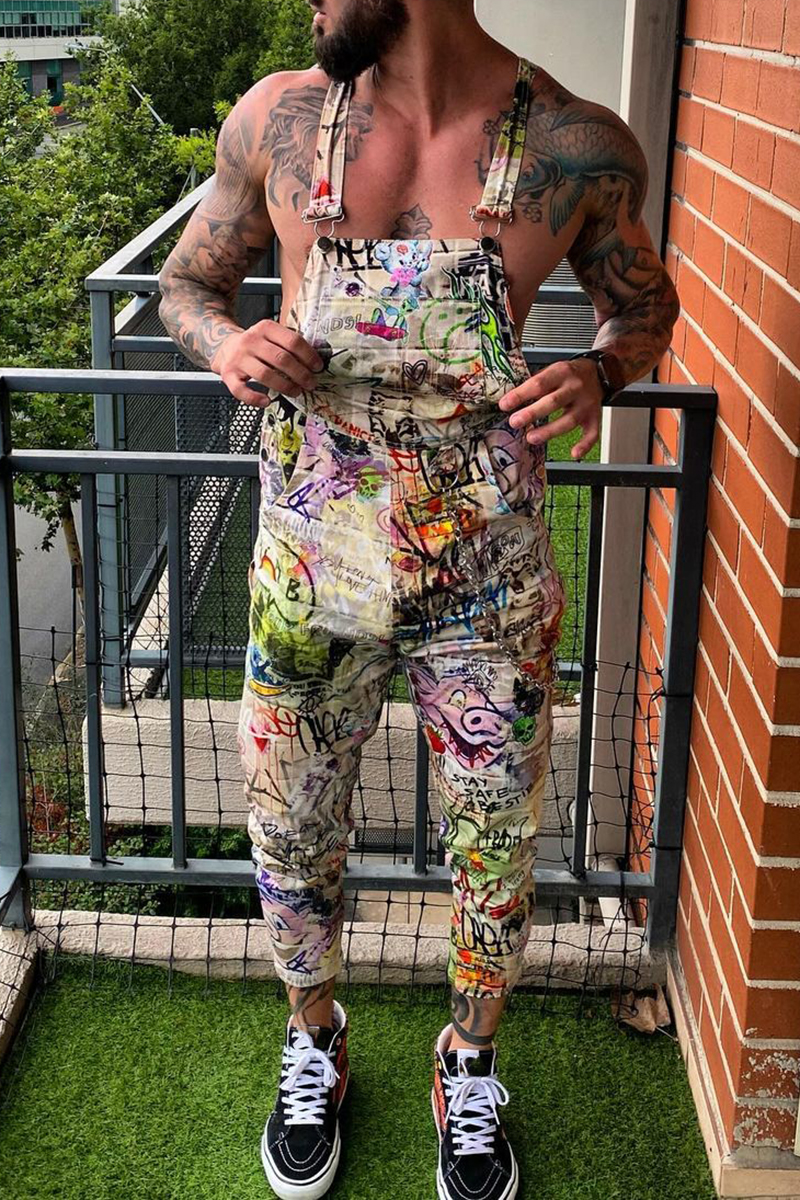 Ciciful Colourful Graffiti Print Slim Fit Festival Jumpsuit