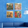 4Pcs Animals and Flowers Special Shaped DIY Partial Drill Diamond Painting Kit for Adults Beginners Home Decor Diamonds Paintings Gem Art 30x30cm