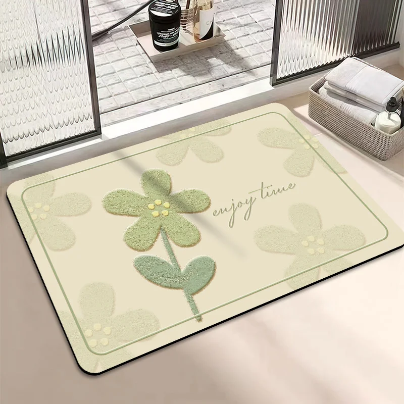 Athvotar Pure And Fresh Household Toilet Door Carpet Toilet Water Suction Fast Dry Anti-Slip Foot Mat Bathroom Soft Diatom Mud Floor Mat