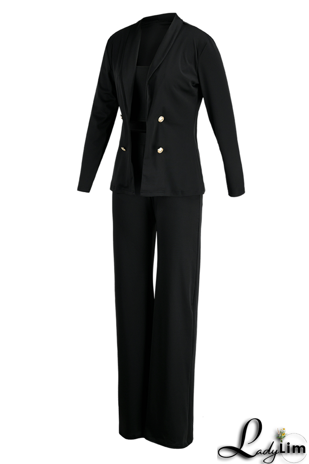 Yellow Casual Solid Patchwork Turndown Collar Long Sleeve Three Pieces