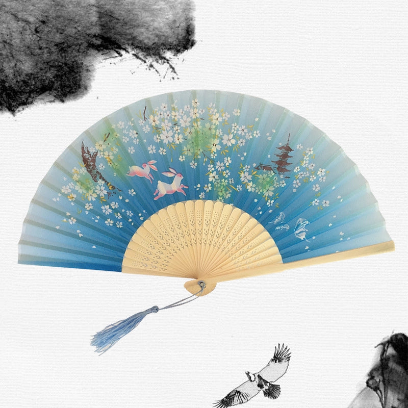 Antique Fan Folding Fan Men’s And Women’s Classical Dancing Fan Ancient Costume Performance Photography Hanfu Props Chinese Style Handmade Folding Fan