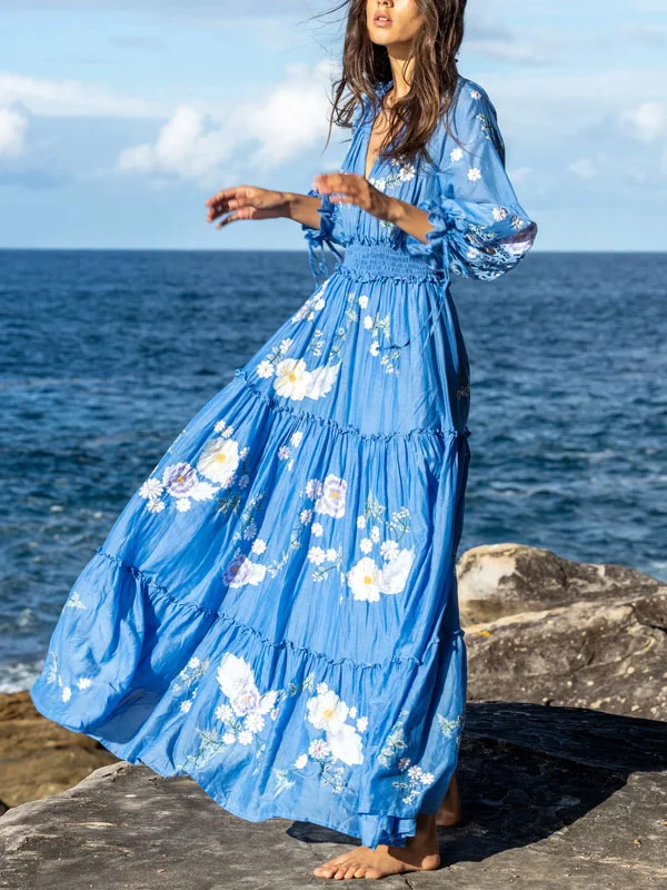 Elegant Embroidered Beach Ladies Dress