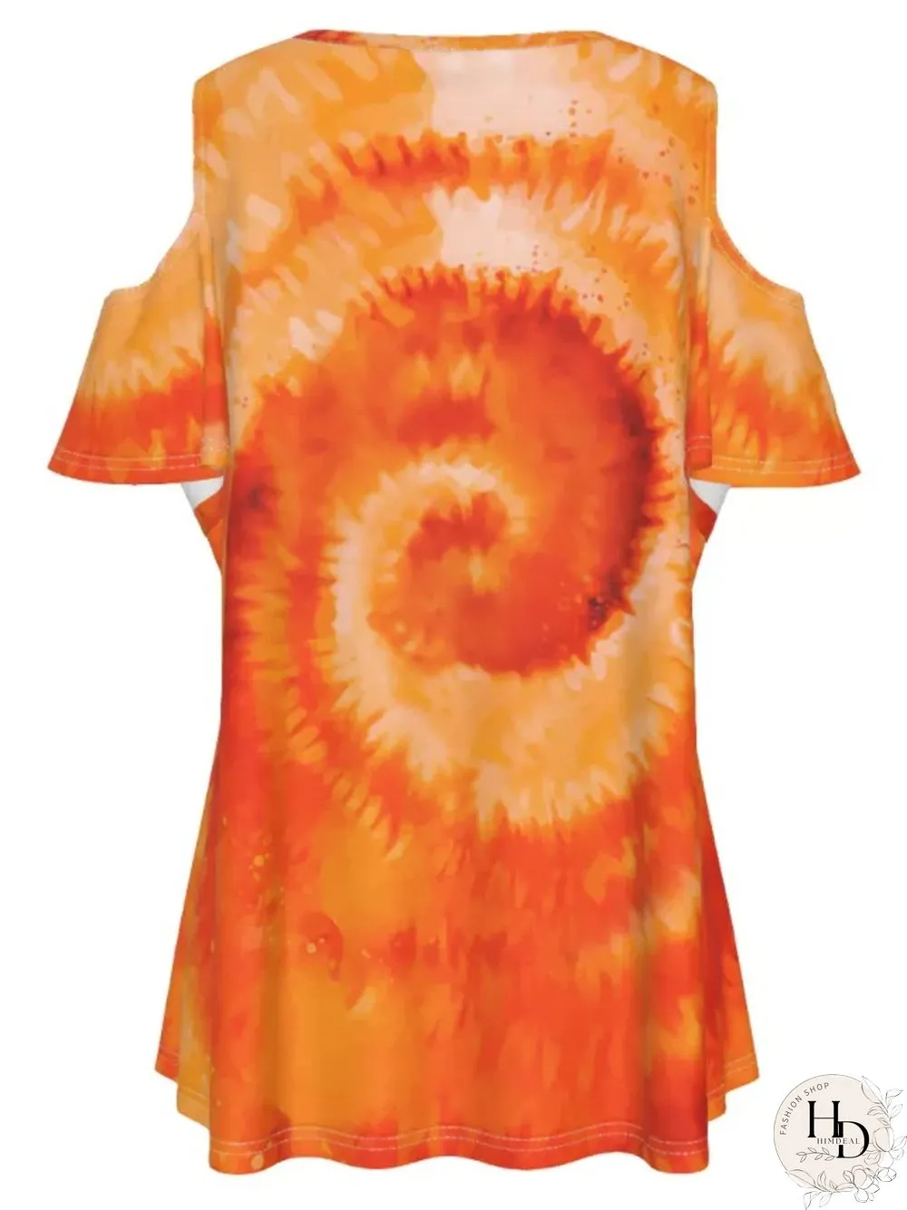 Pumpkin Tie-dye Skull Face Print Halloween T-shirt