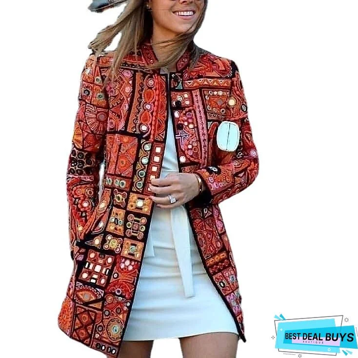 Woman Black Plain Casual Outerwear