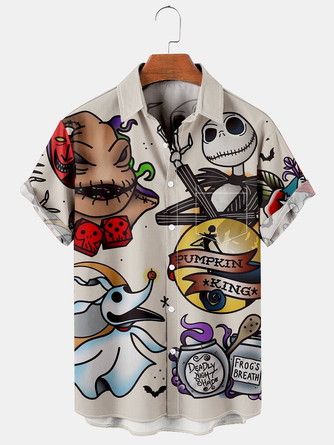 Men's Casual Fun Halloween Casual Print Shirt