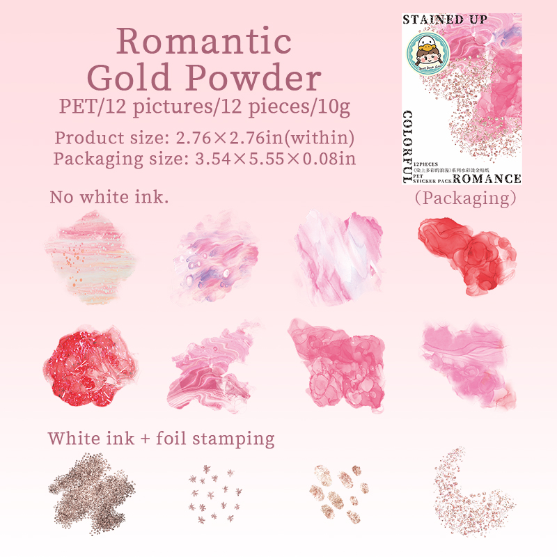 Sticker - Infused with A Colorful Romance Series Vintage Watercolor Smudge Landscape 