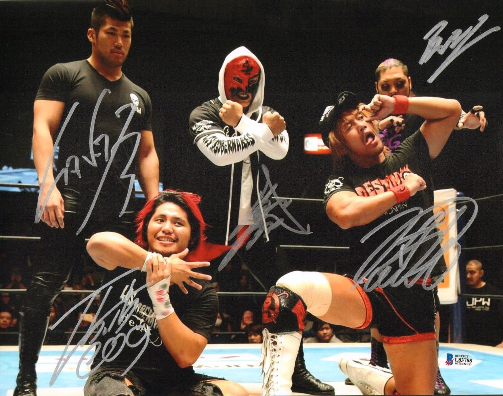 Tetsuya Naito Bushi Evil Sanada Hiromu Takahashi Signed 11x14 Photo Poster painting BAS COA 3788