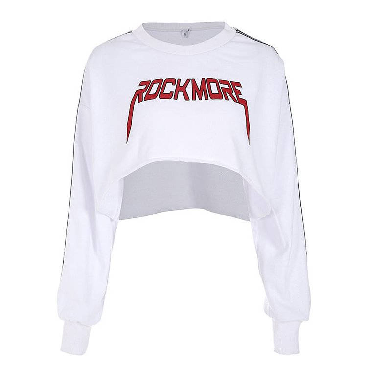 Letter Printed Long Sleeve Sports Top