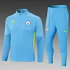 2024/2025 Manchester City Half-Pull Training Suit Sky Blue Football Shirt 1:1 Thai Quality Set