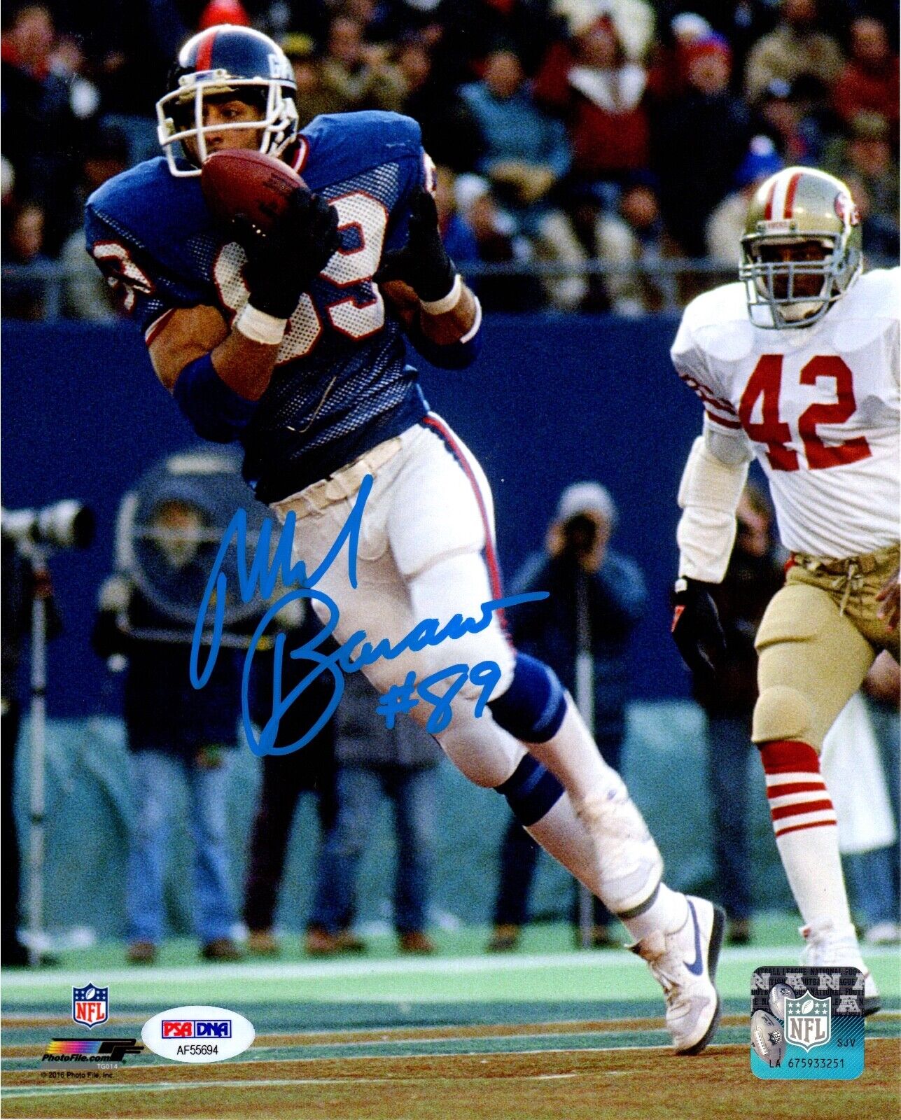 Mark Bavaro autographed signed 8x10 Photo Poster painting NFL New York Giants PSA COA