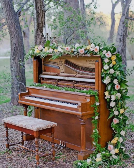 

Flowers Blooming Piano – Paint By Numbers - 40*50CM, 501 Original