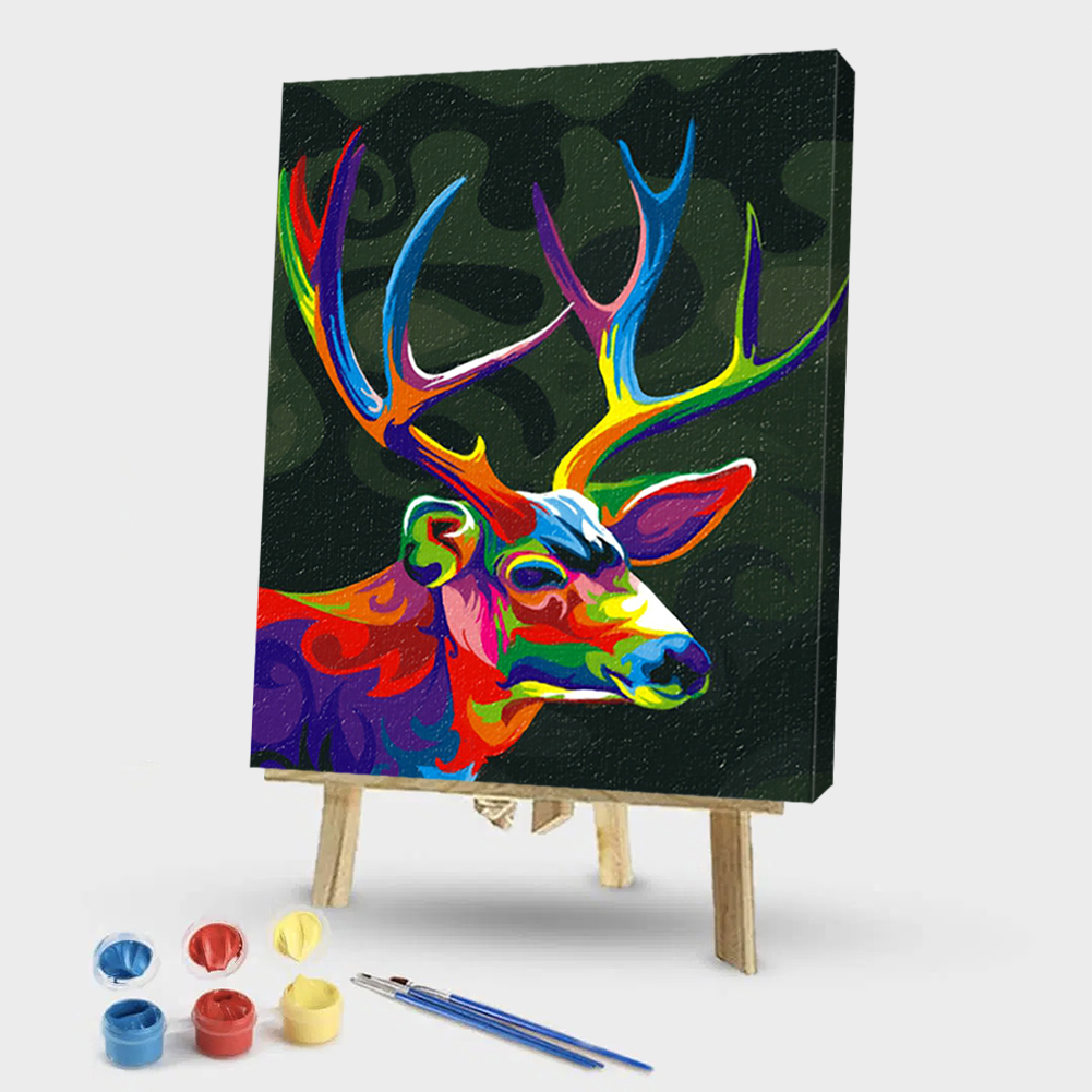 

Running Colored Elk - Paint By Numbers - 40*50CM, 501 Original