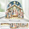 Diamond Painting Acrylic Easter Nativity Desktop Ornaments for Bedroom Table Decor