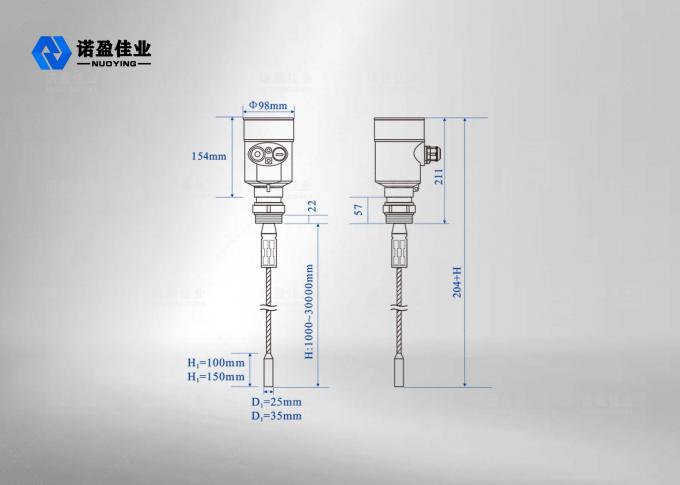 NYRD701 1.8GHz Guided Wave Radar Level Meter Measuring Range：0~30m  Level Transmitter 0