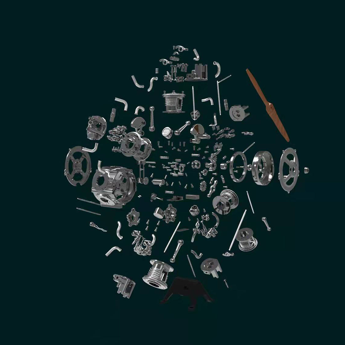 5 Cylinder Radial Engine Model Kit - 1:6 Full Metal Aircraft Engine  - Build Your Own Radial Engine